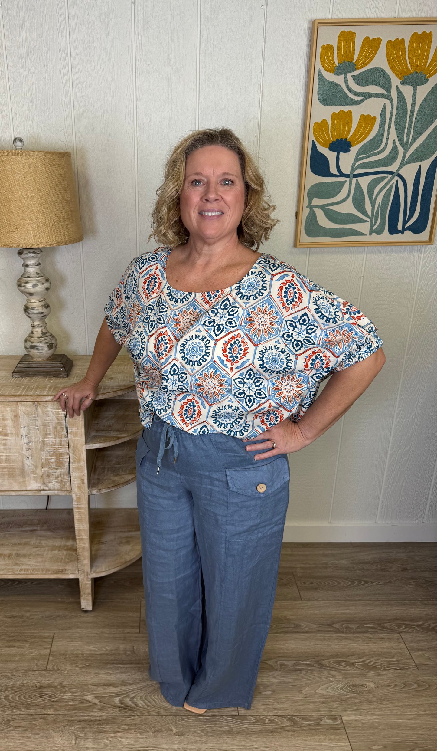 Denim Ease Drawstring Pants