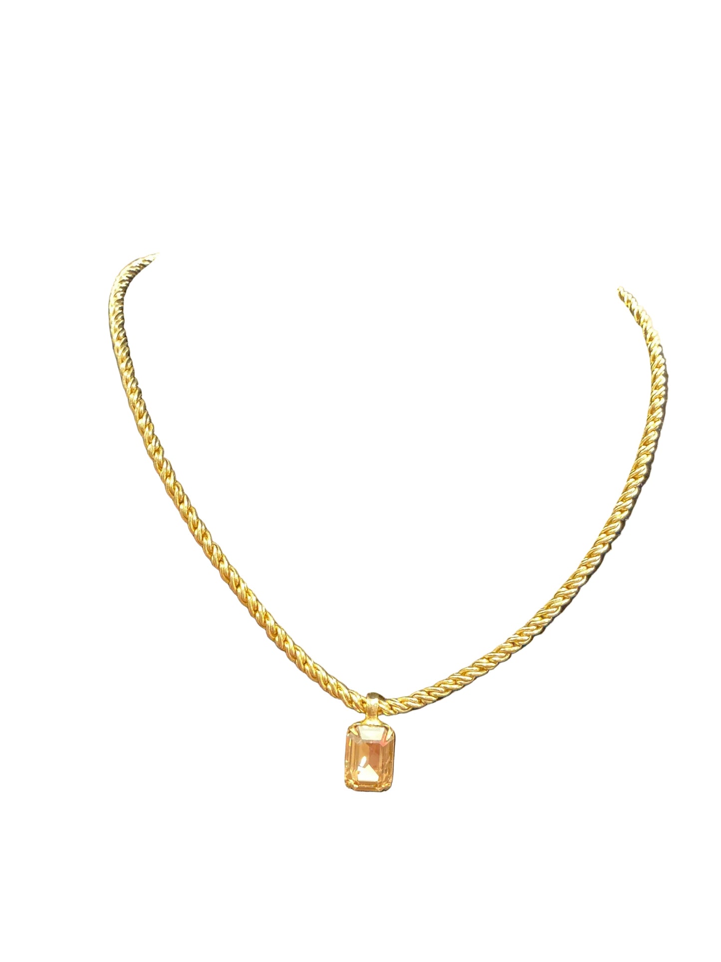 Emerald Rope Chain Necklace-Dark Champagne