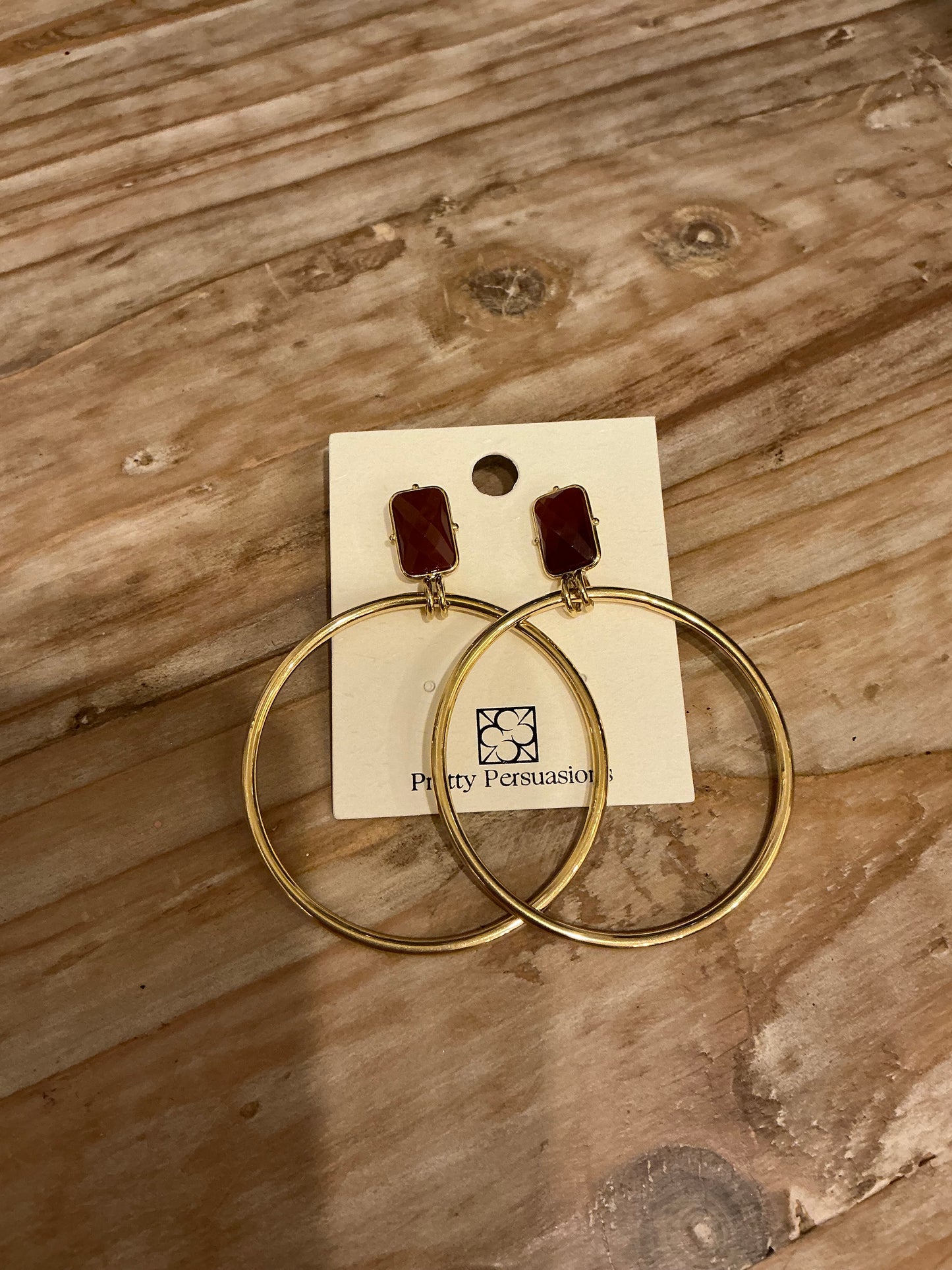 RED JASMINE HOOP EARRING