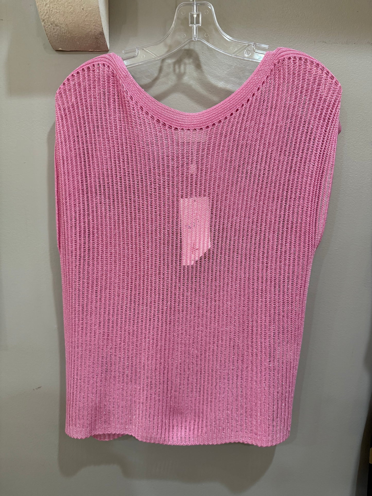 Pink Crochet Knit Sweater
