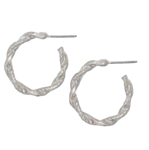 Twisted Silver Hoops