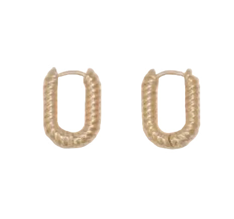 Small Ribbed Gold Hoops