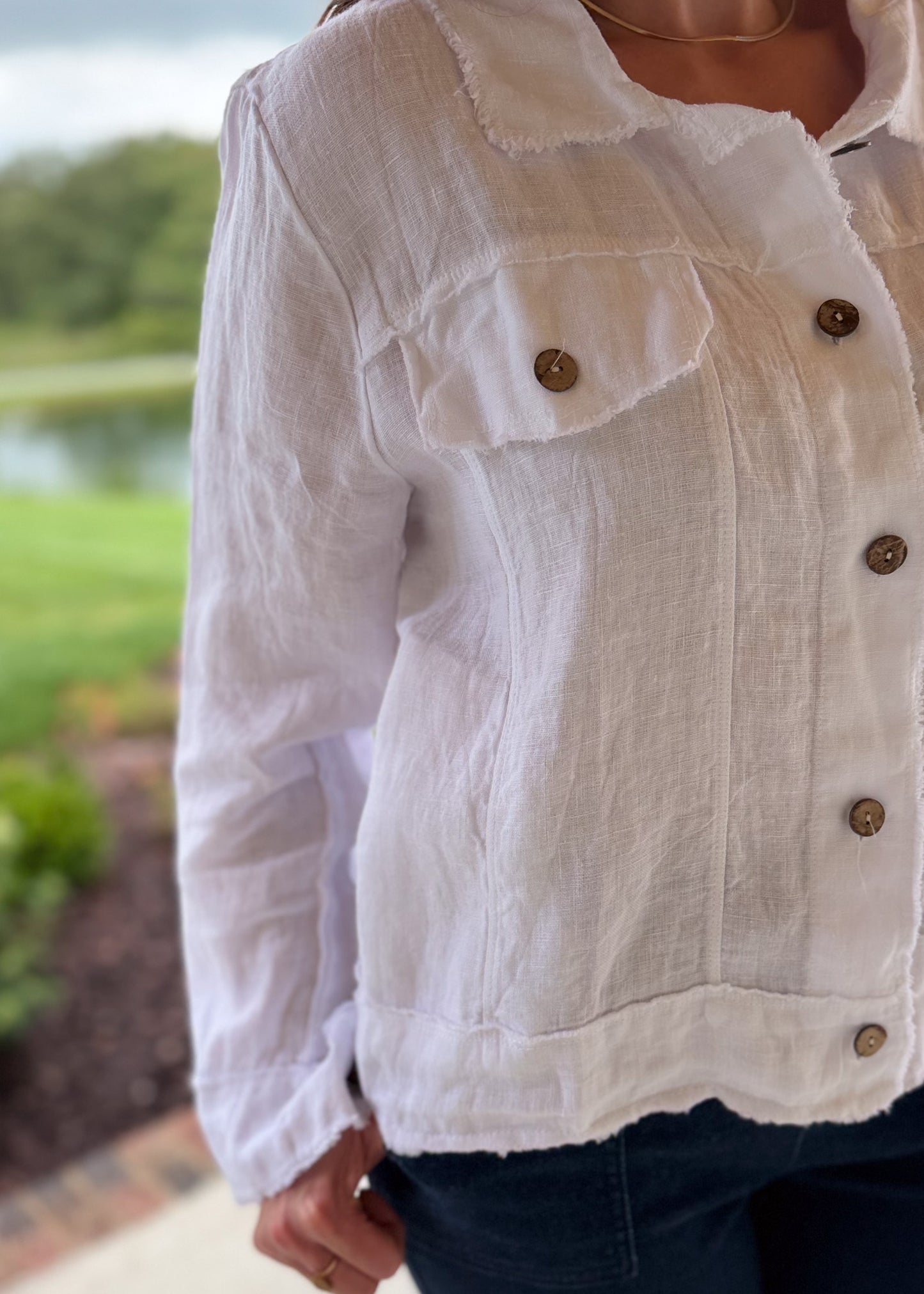 Coastal Linen Button Jacket
