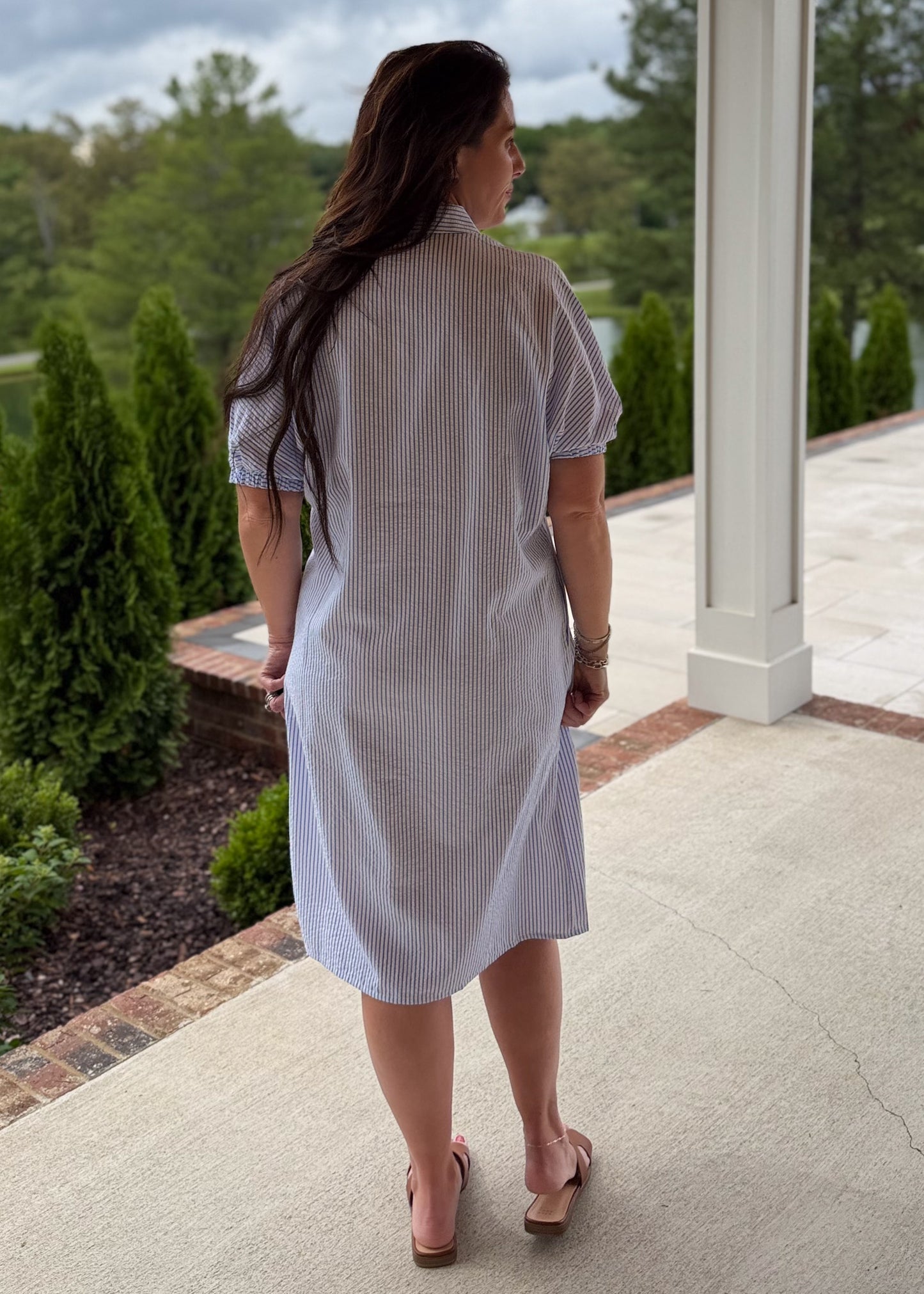 Seaside Stripe Shirt Dress