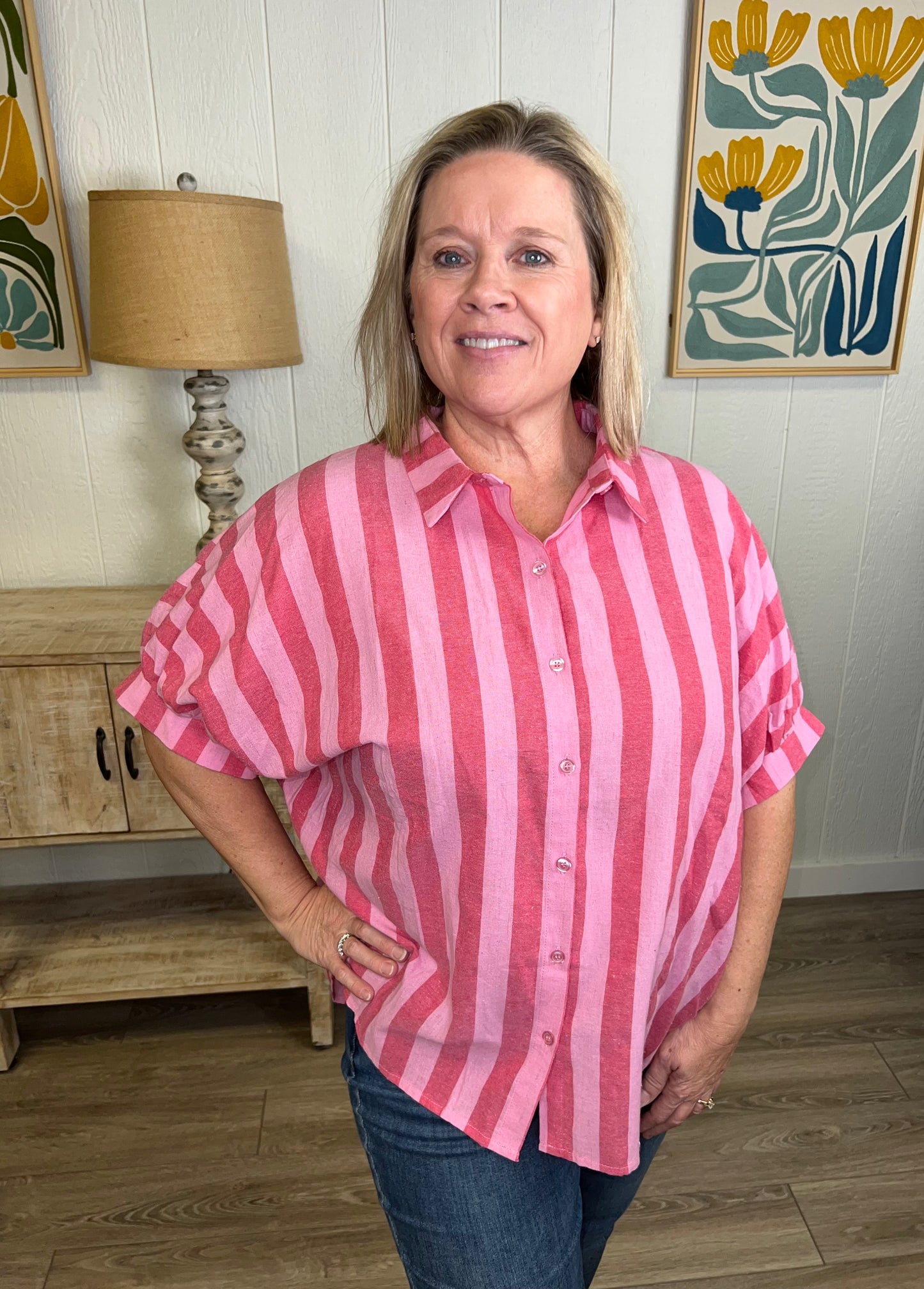 Spring Stripes Button Down