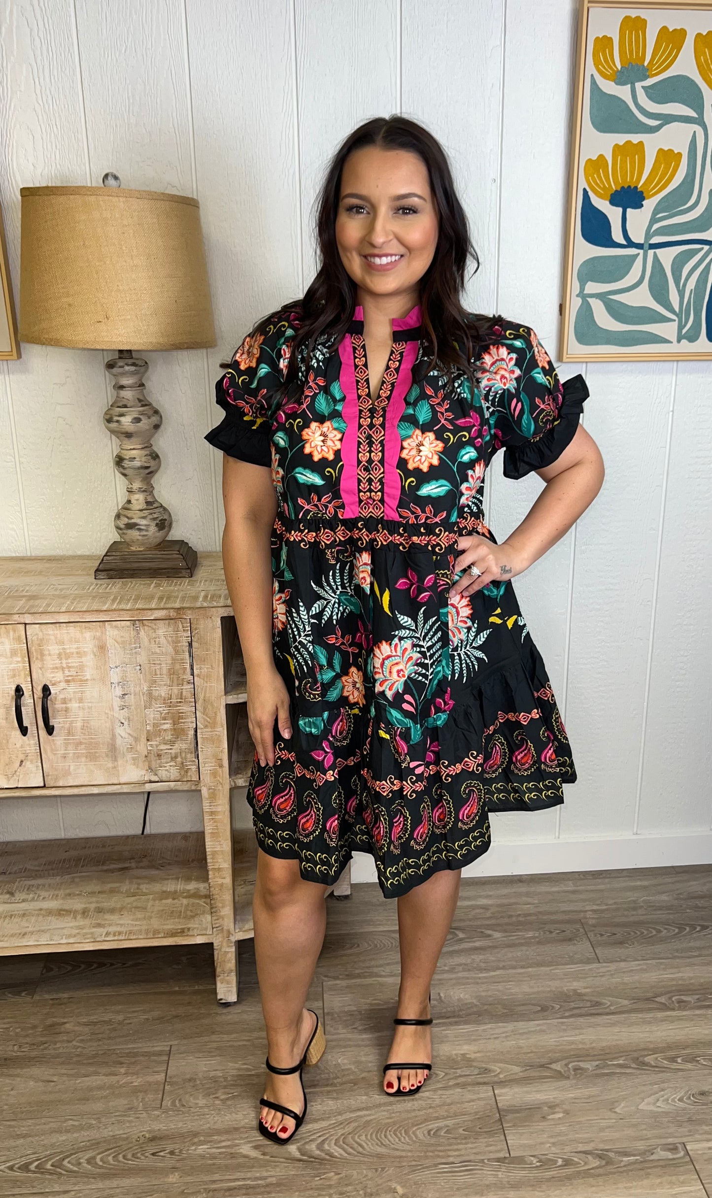 Midnight Garden Party Dress