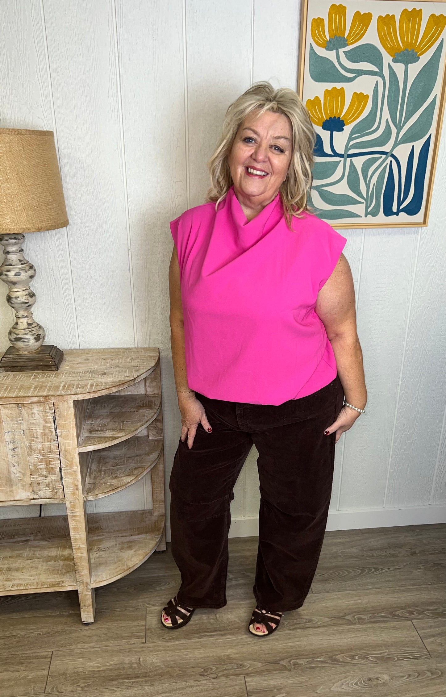 Pink Poise Mock Neck Top