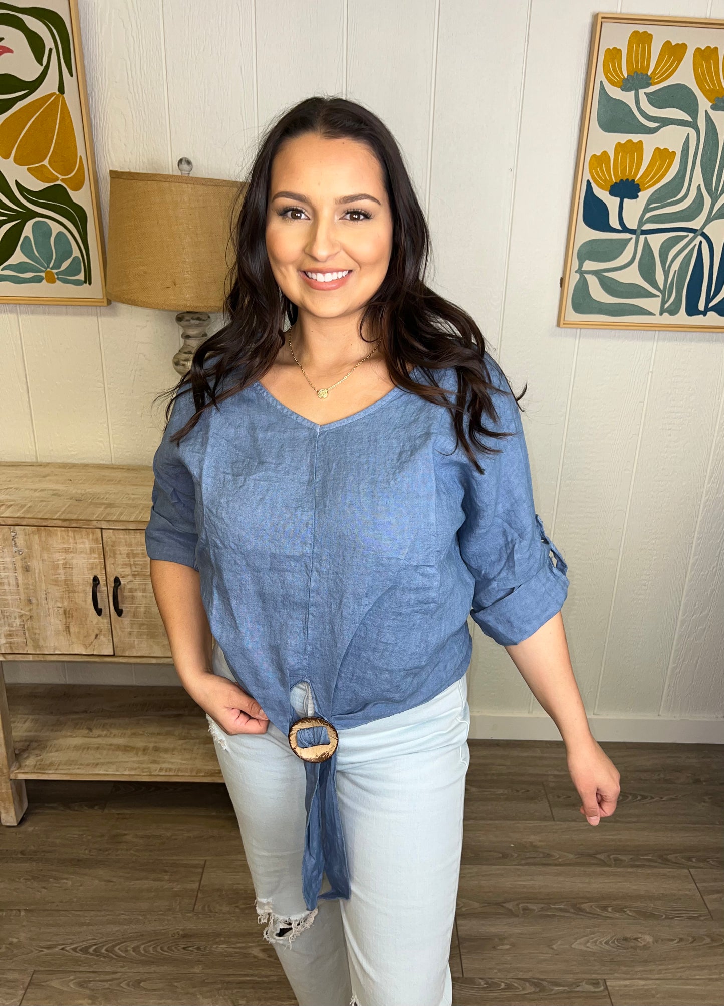 Denim Darling Tie Top