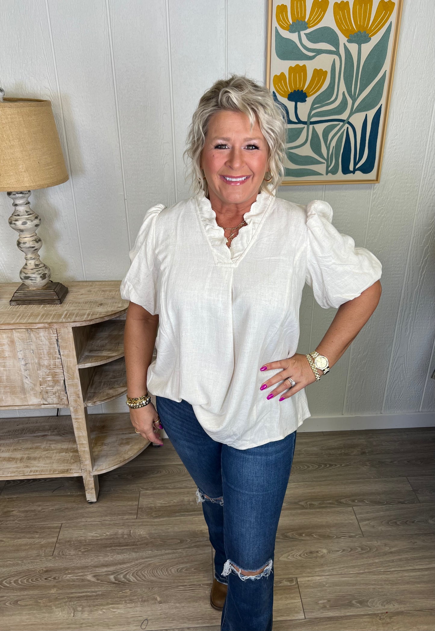 Oat Bloom Bubble Top