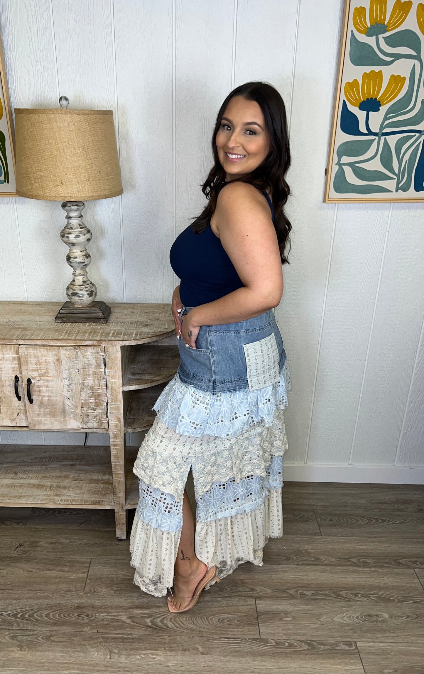 Denim & Drift Tiered Skirt