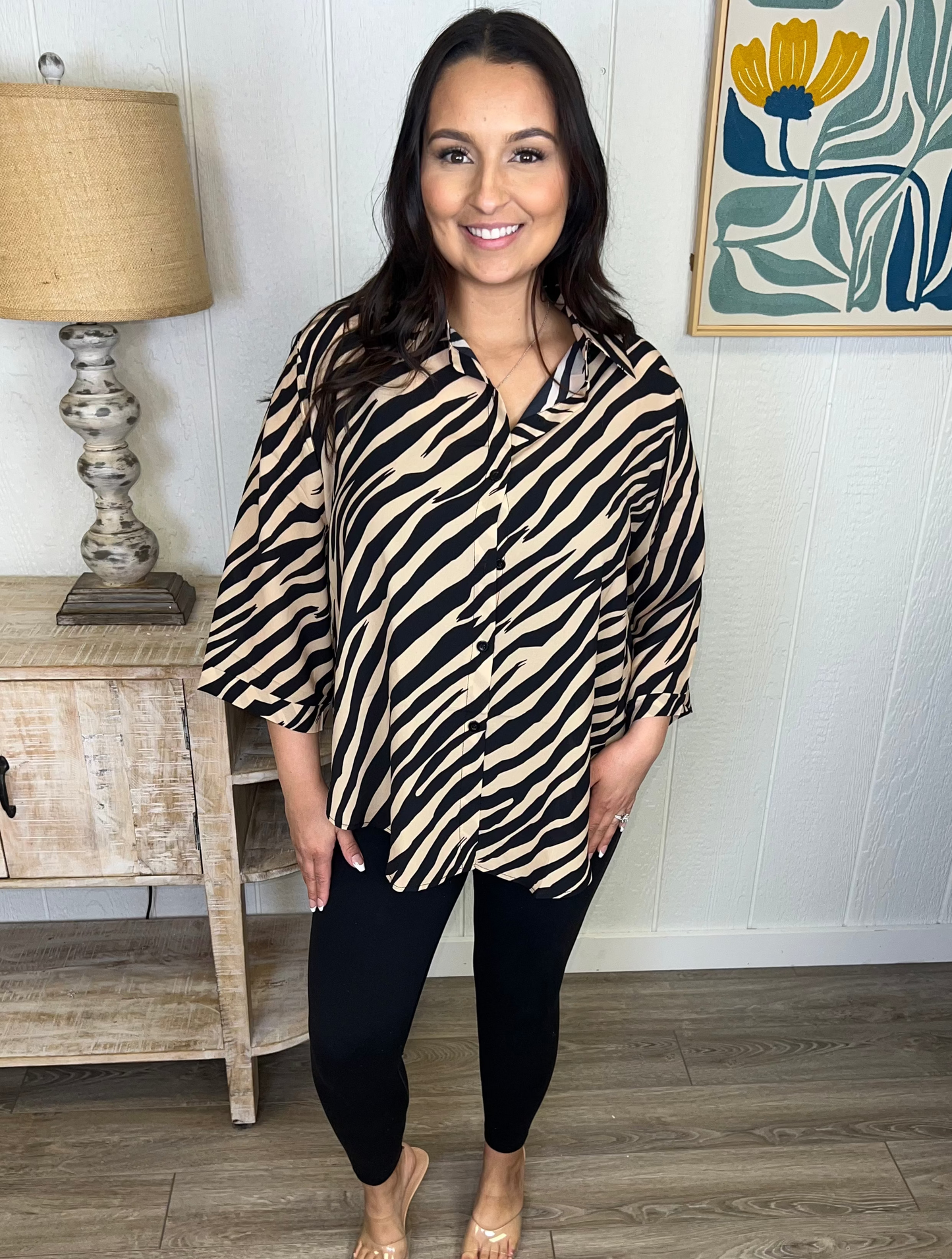 Zebra Drift Button Up