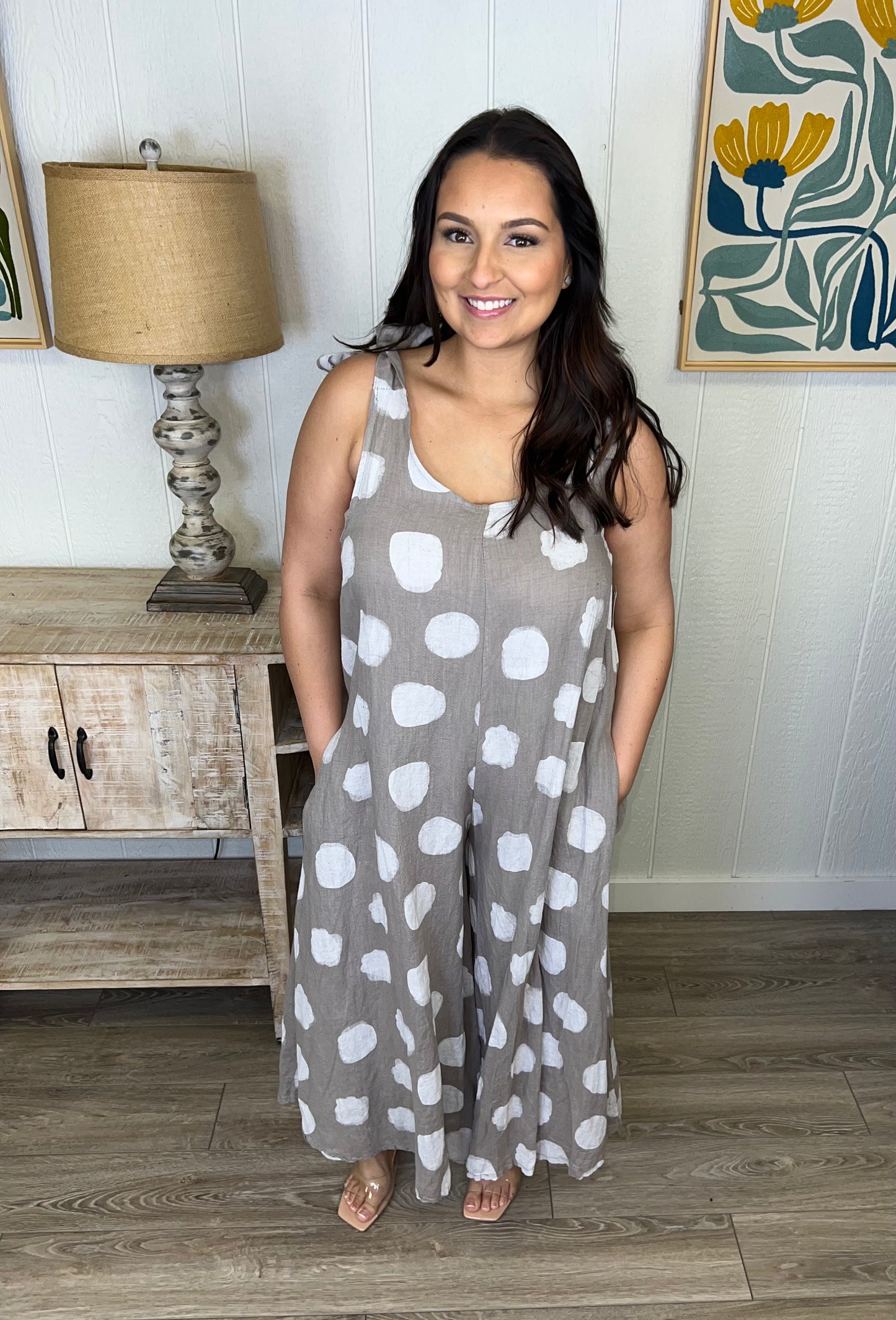 Dot Darling Cropped Jumpsuit