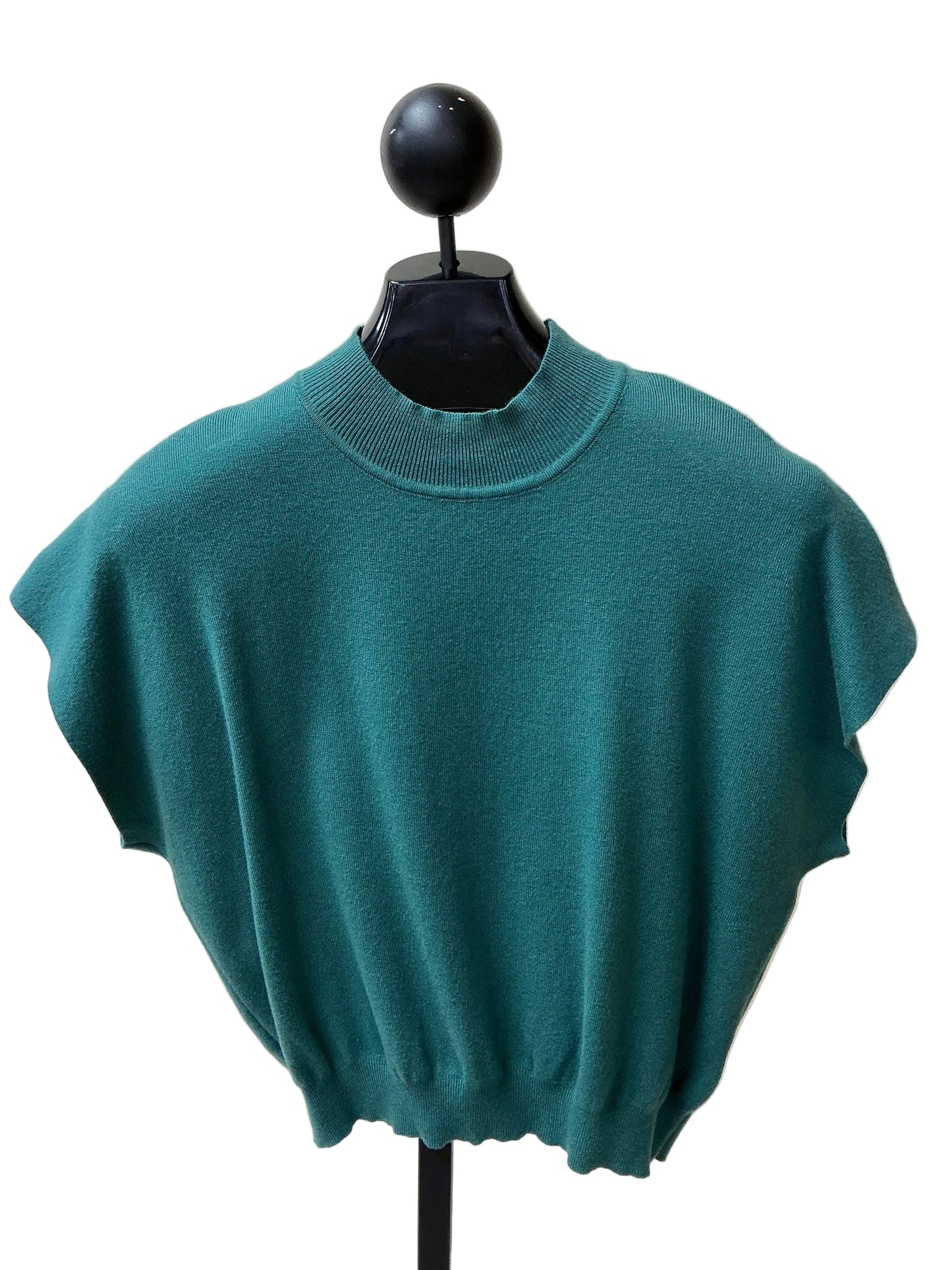 Mock Neck Short Sleeve Sweater Top