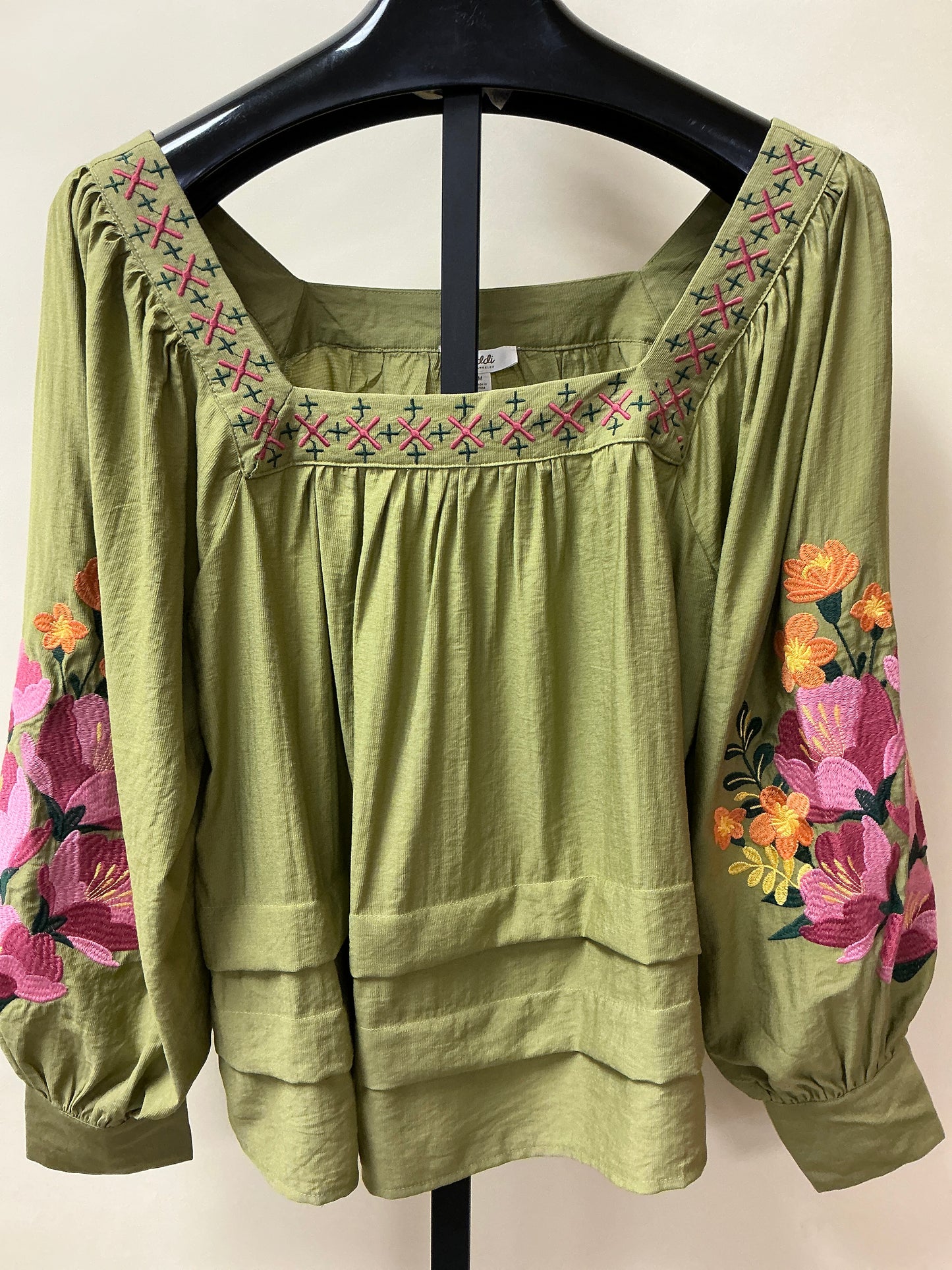 Light Olive Square Neck Blouse