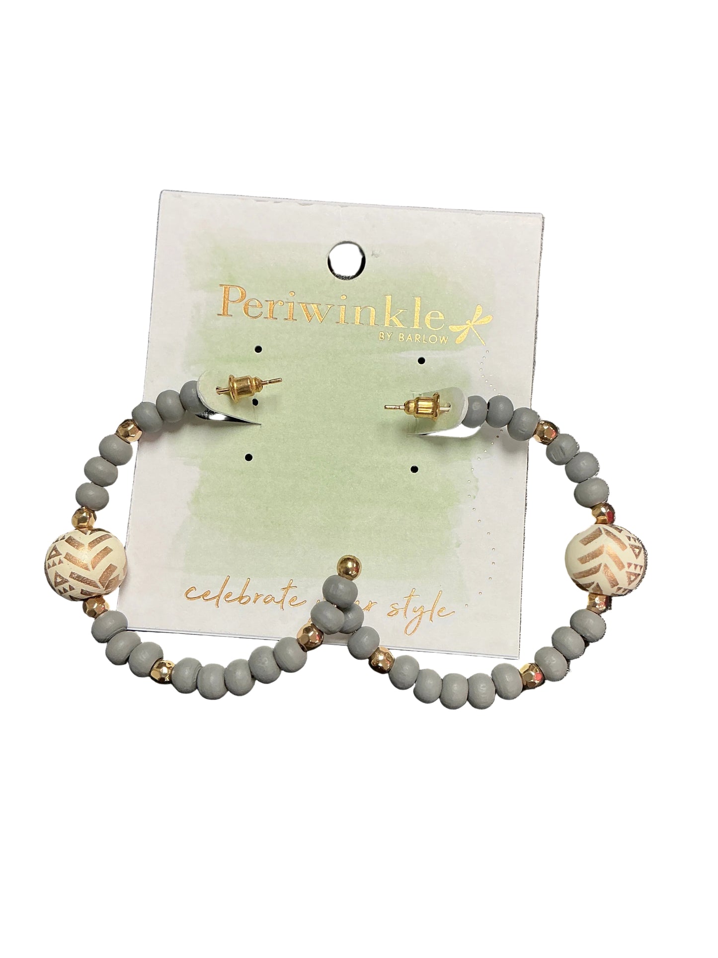 GRAY BEAD EARRING