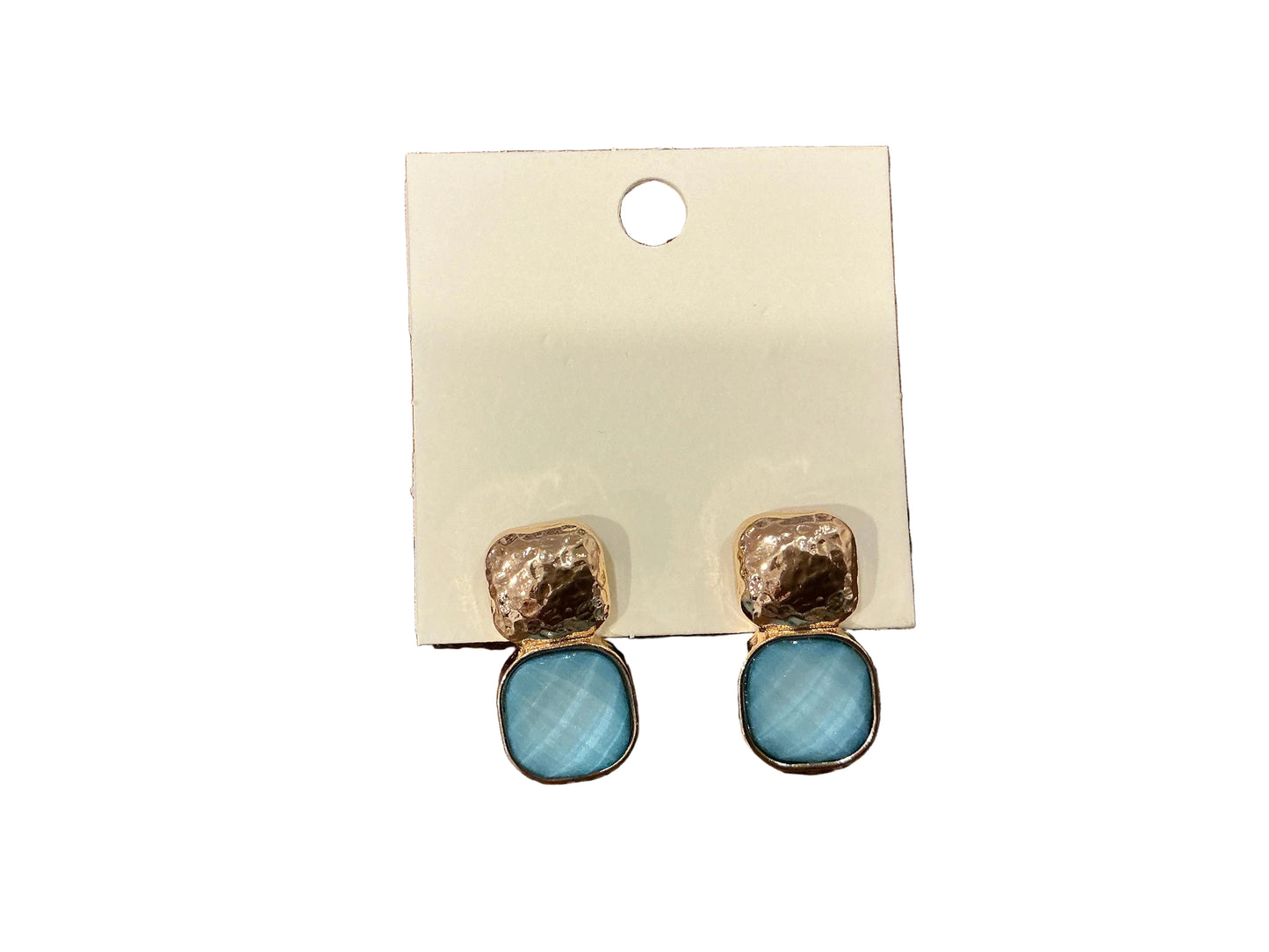 DUBL METAL/STONE EARRING(08694