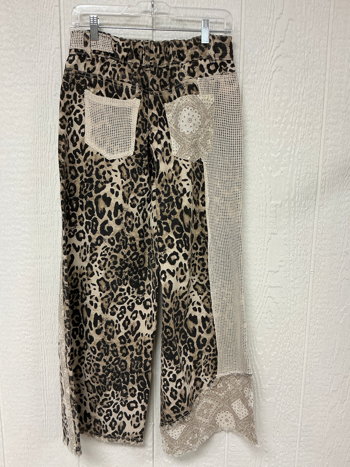Cheetah Denim Stud Detail Pants