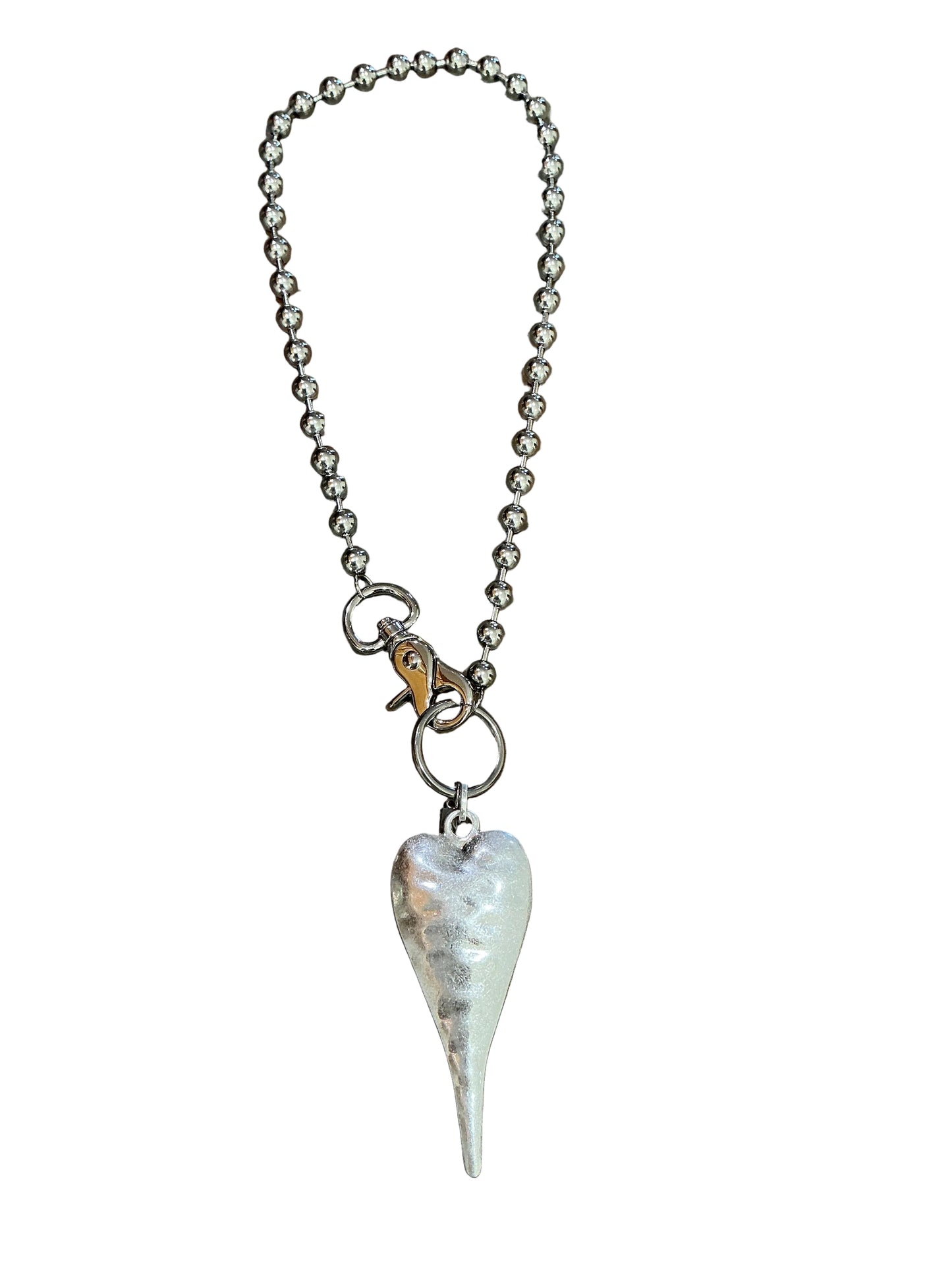 EXTRA LARGE SILVER HEART NECKLACE