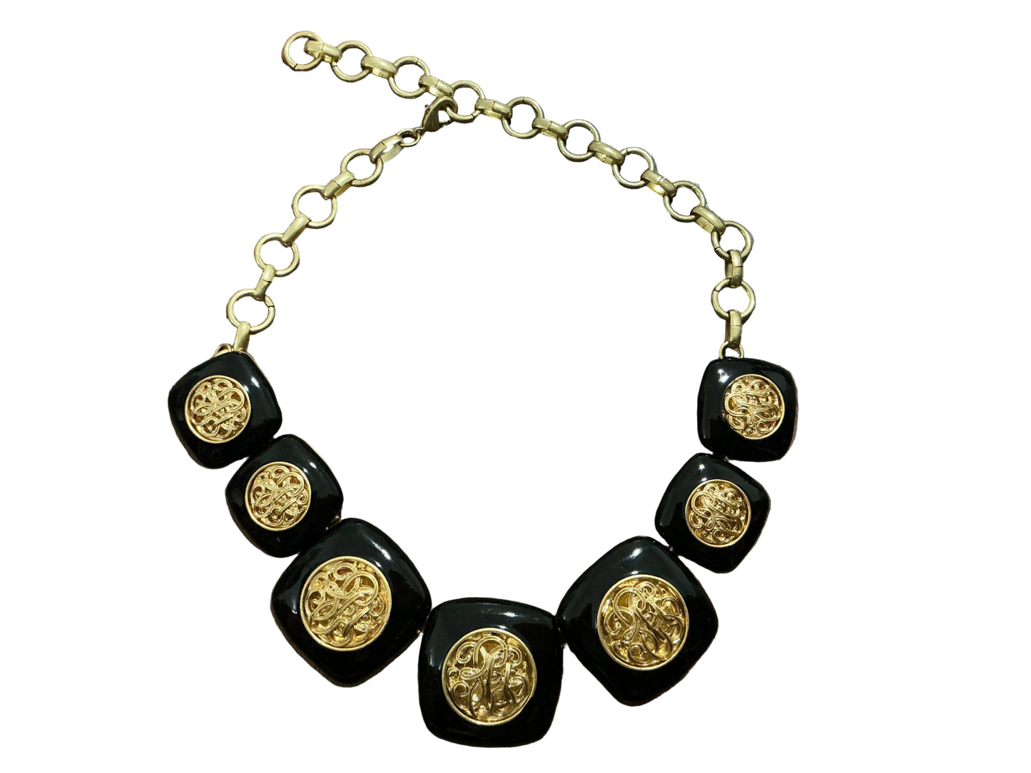 BLACK W/GOLD ACCENTS NECKLACE