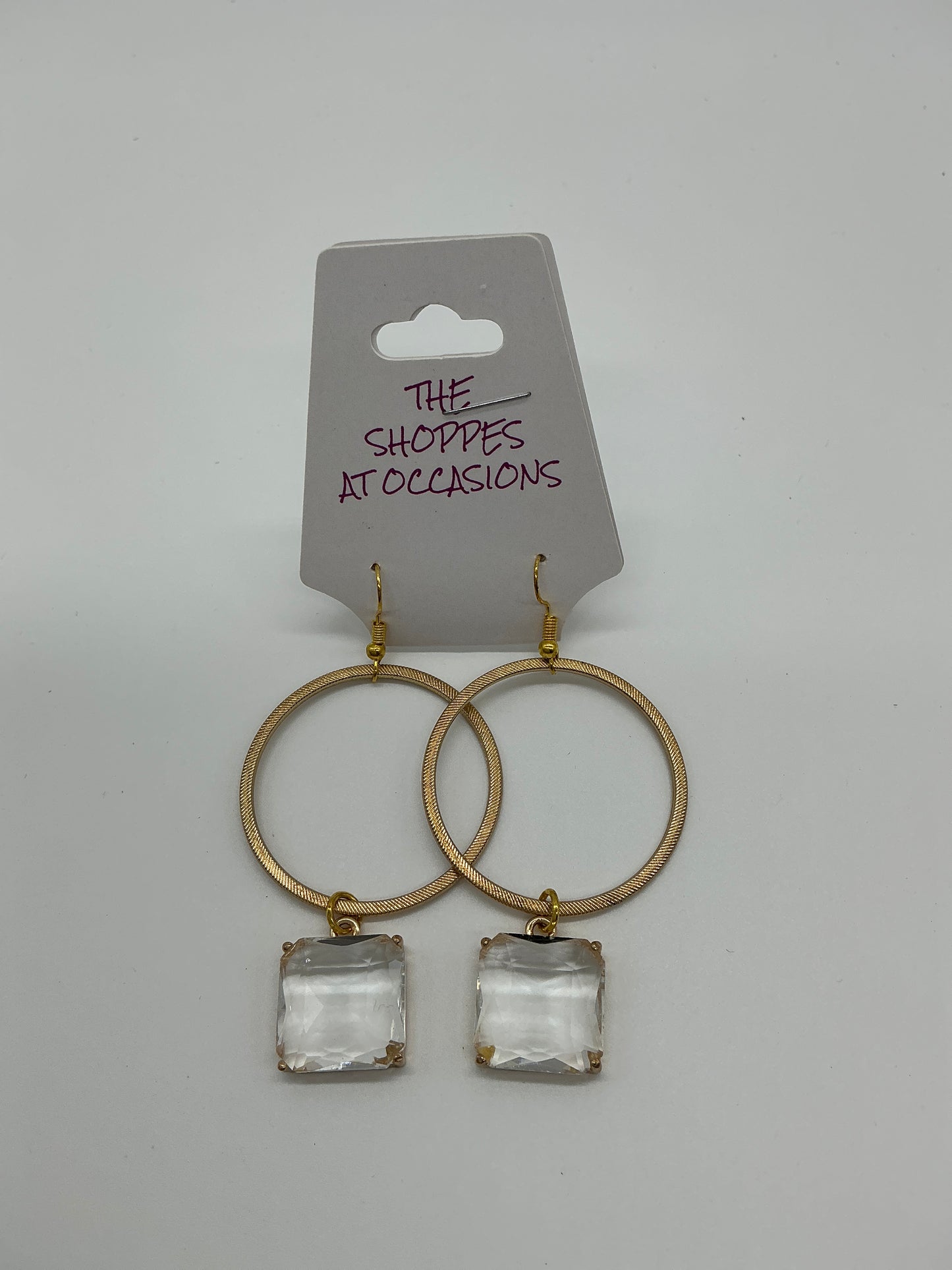 GOLD CIRCLE W/CLEAR DANGLE