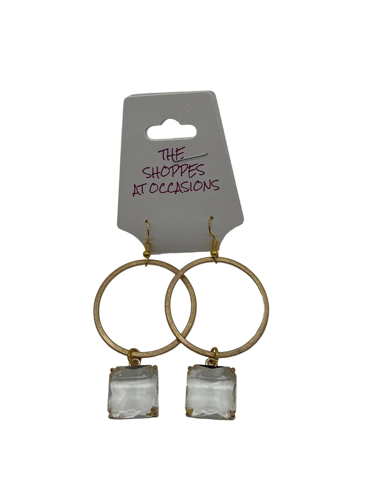 GOLD CIRCLE W/CLEAR DANGLE