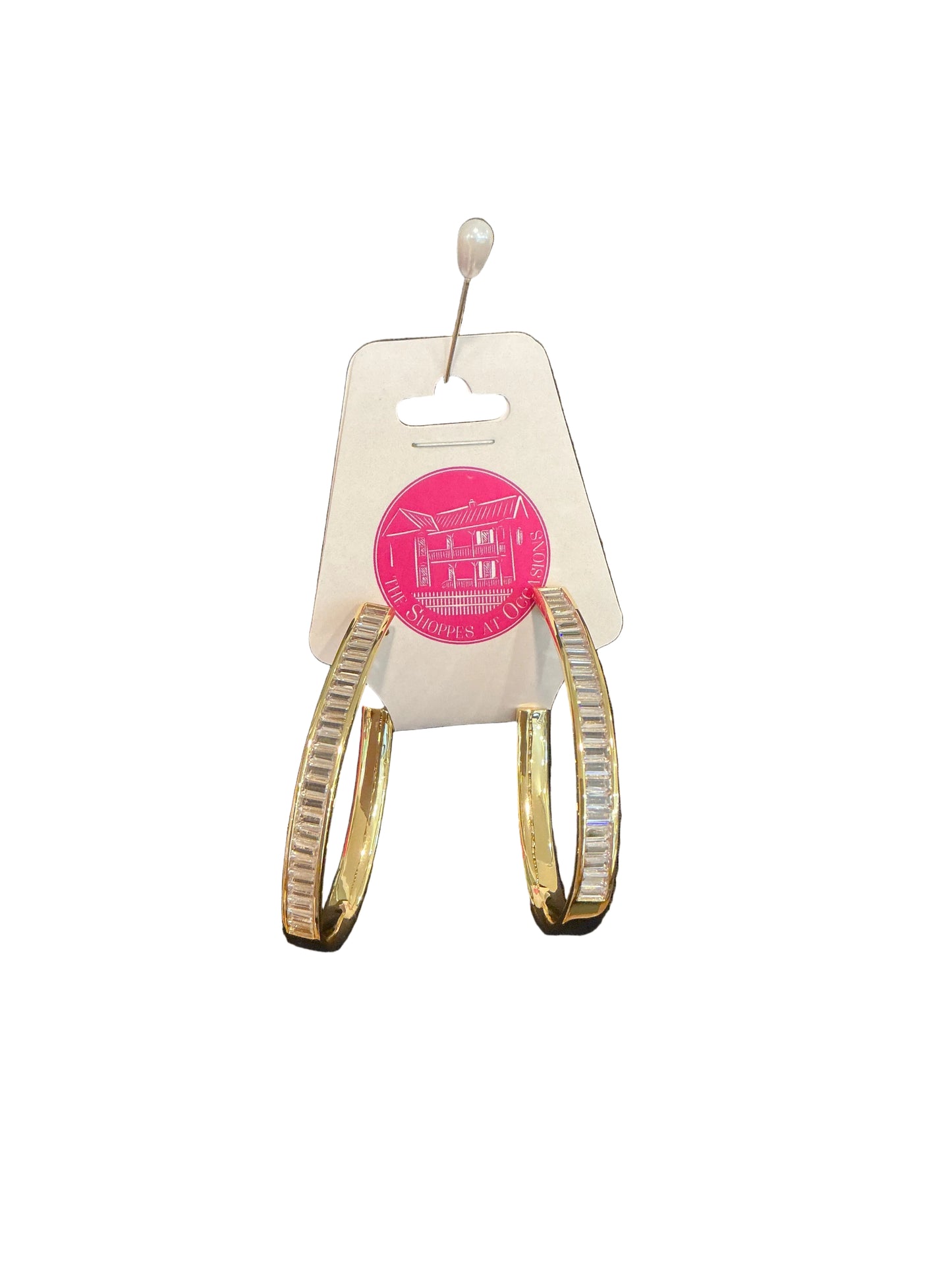 LG FAUX DIAM HOOP EAR