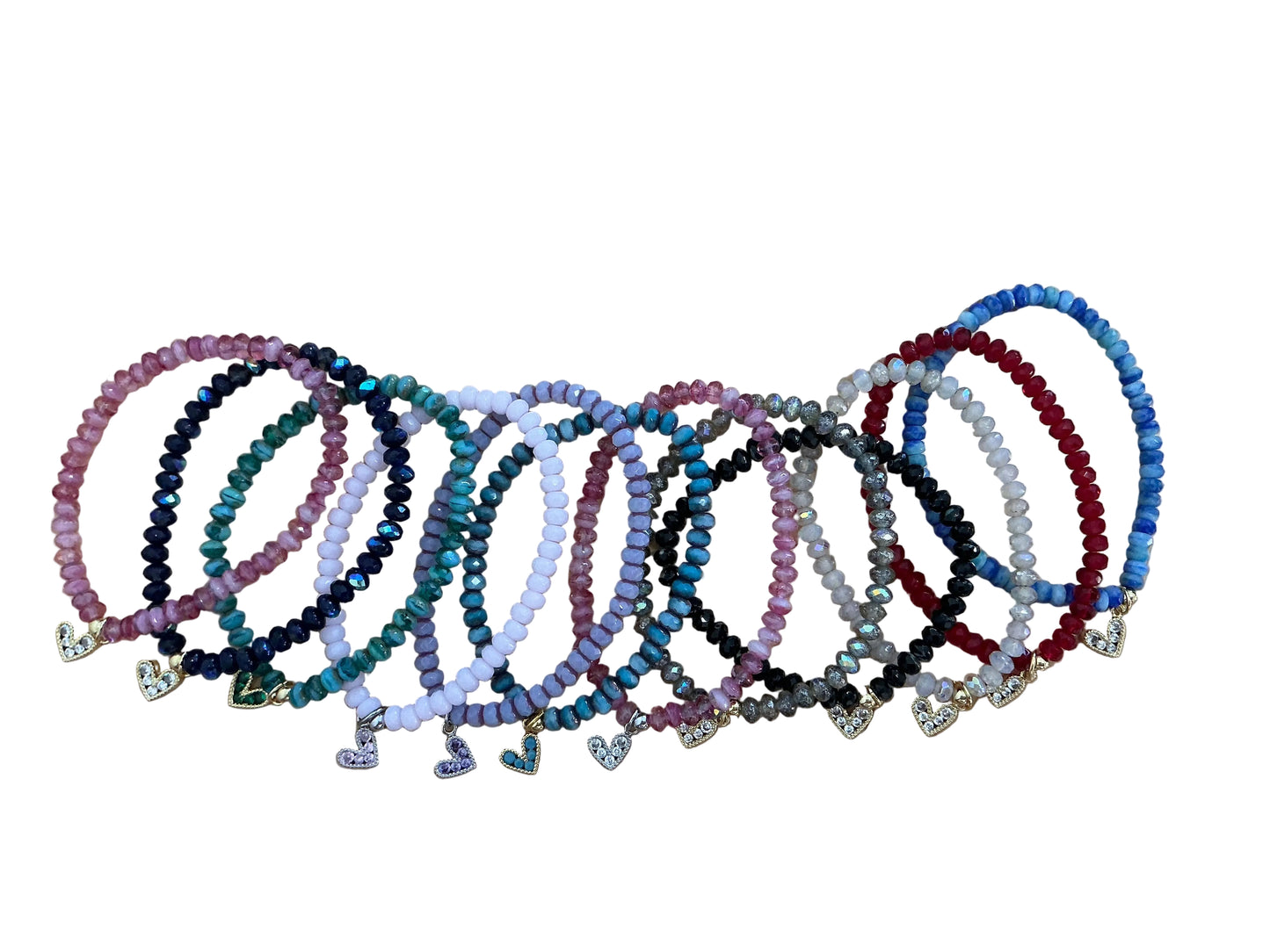 Harper Adorable Crystal Heart Charm Bracelet