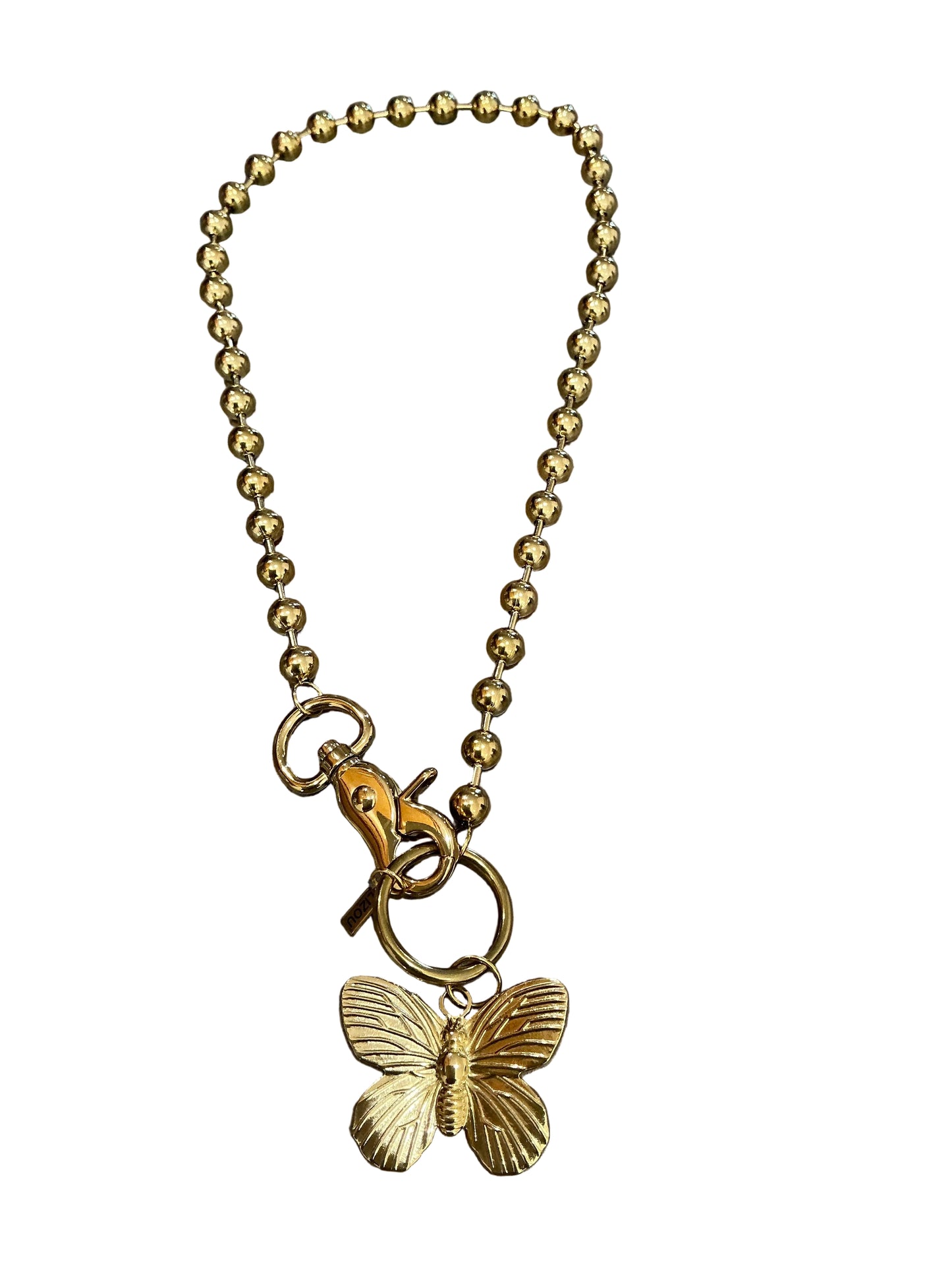 GOLD BUTTERFLY CONVERTIBLE GOLD CHAIN NECKLACE