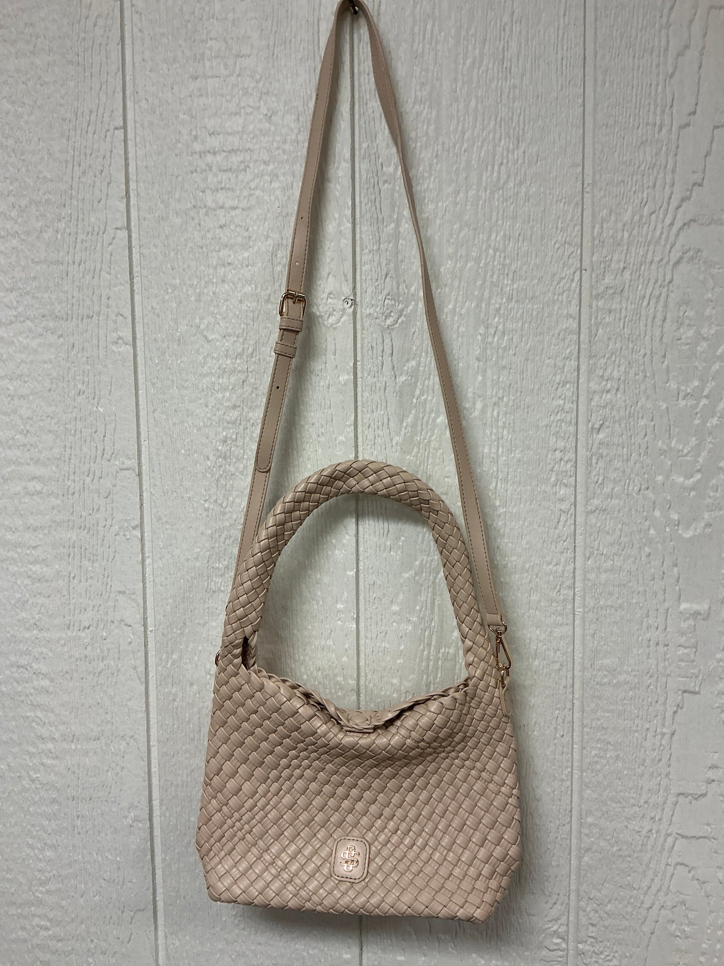 CREAM WEAVED HANDBAG