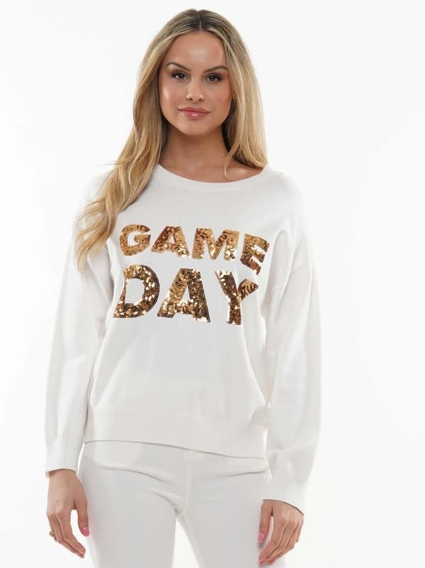 WHITE/GOLD SWEATHR (KT230304)