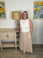 Sunwashed Bloom Embroidered Linen Maxi Dress