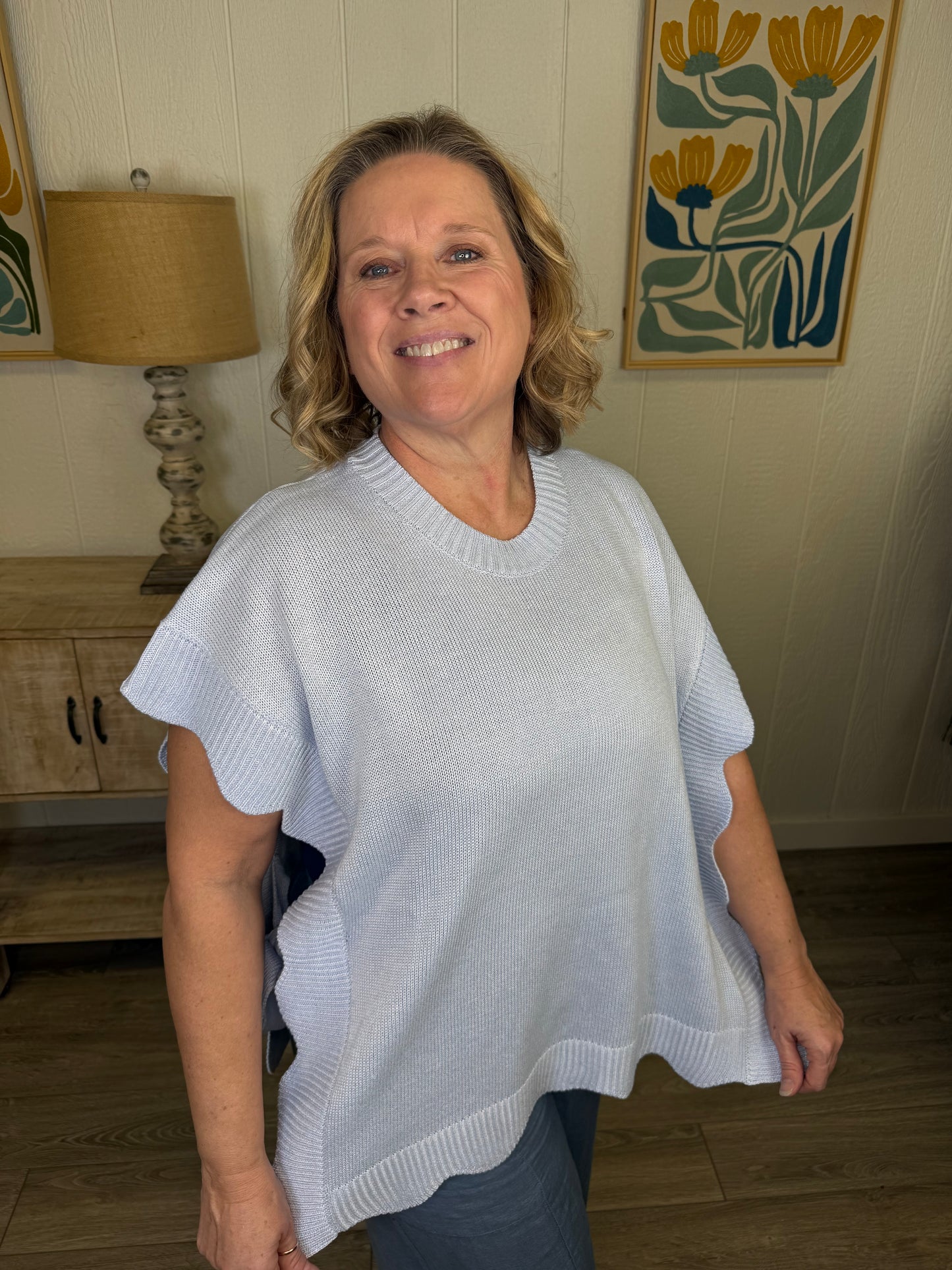 Sweetheart Scallop Sweater