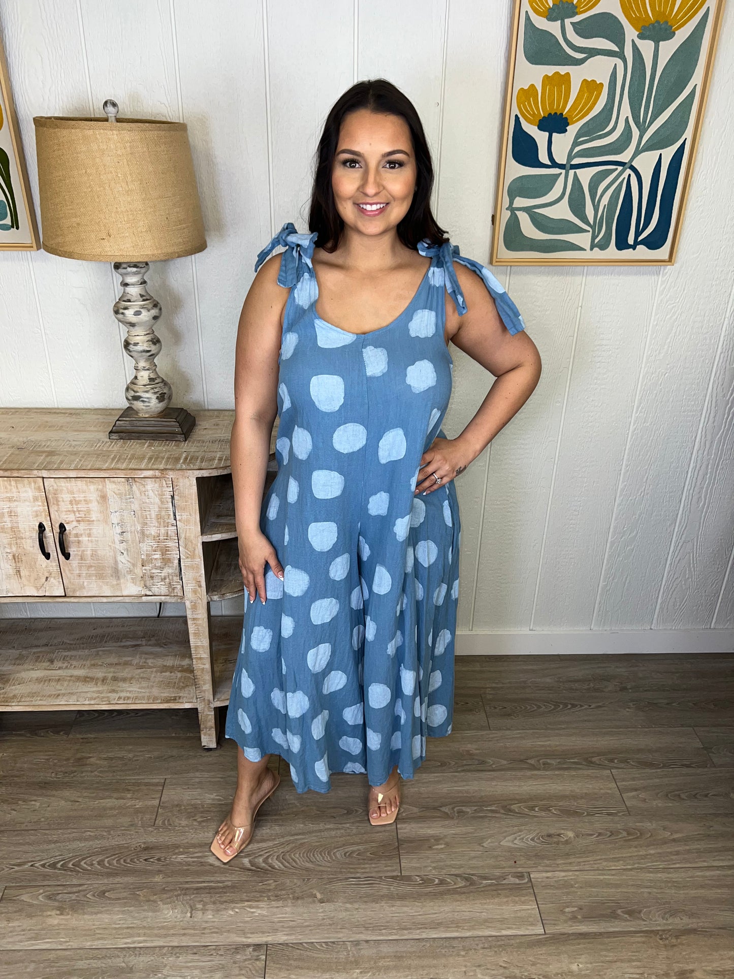 Dot Darling Cropped Jumpsuit