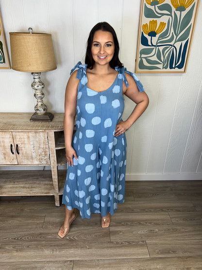 Dot Darling Cropped Jumpsuit