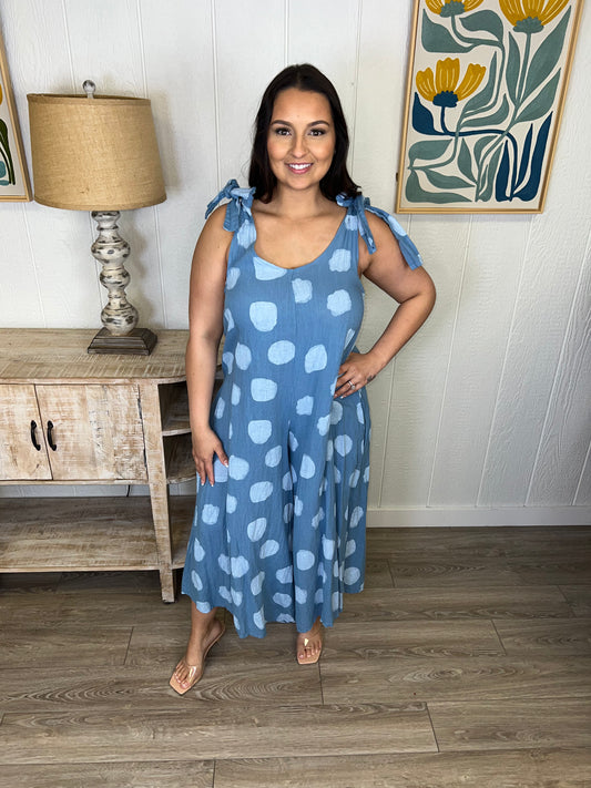 Dot Darling Cropped Jumpsuit