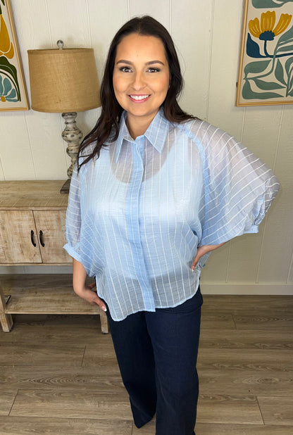 Airy Pinstripe Blouse