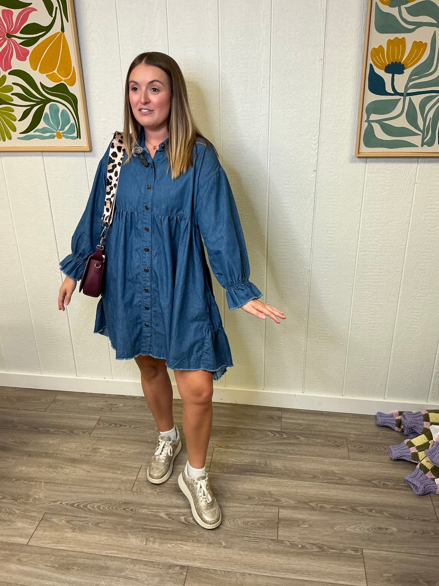 Denim Darlin' Long Sleeve Dress