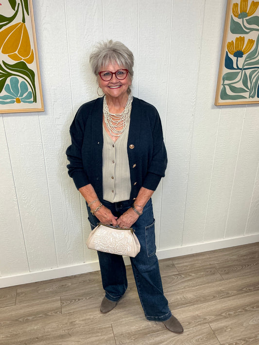 Button Down Ribbed Sweater Vest