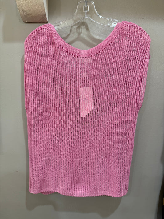 Pink Crochet Knit Sweater