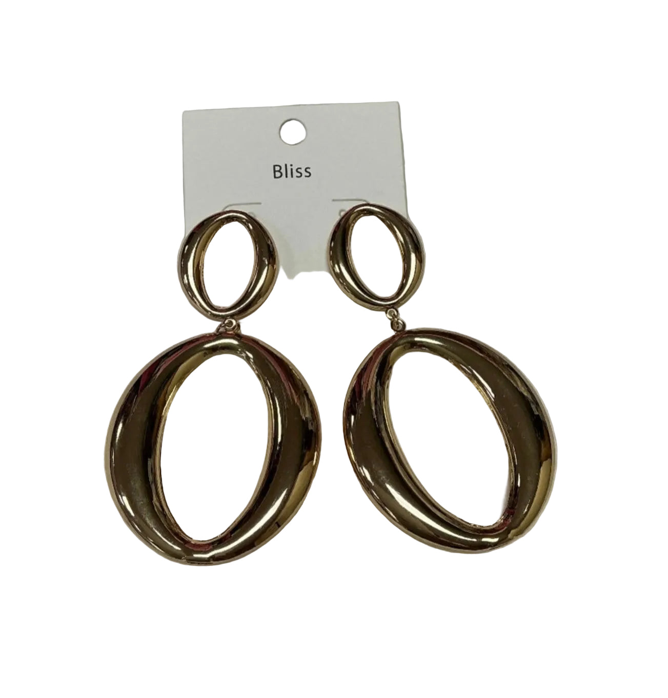 Golden Oval Duo Link Earrings