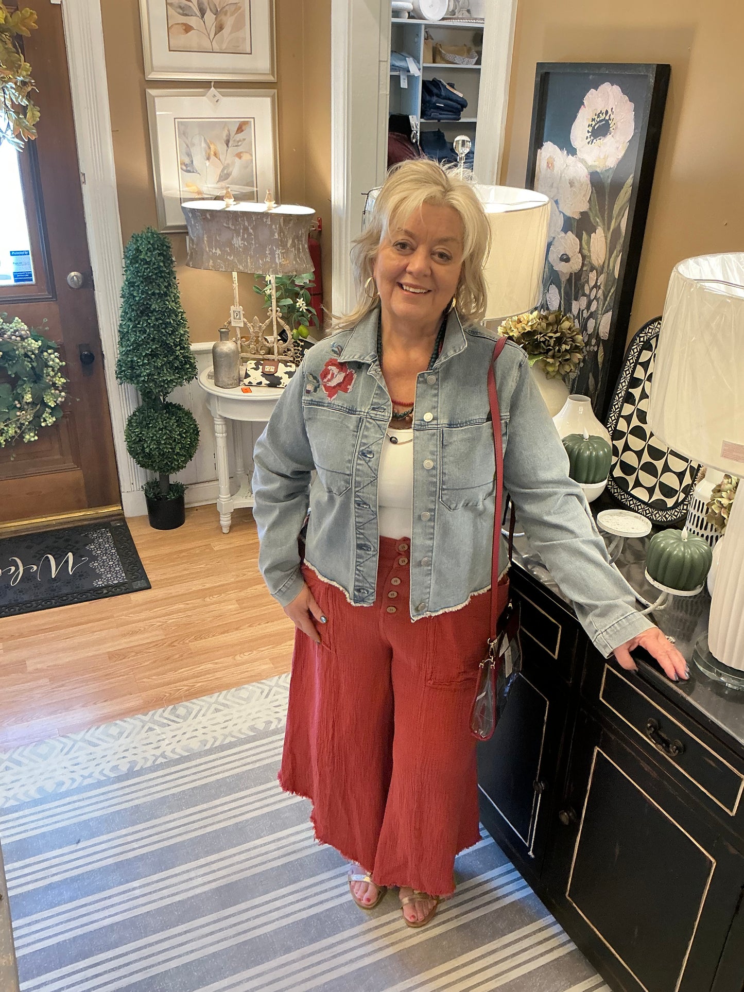 Pop Floral Denim Jacket