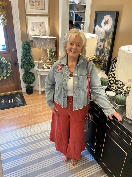 Pop Floral Denim Jacket