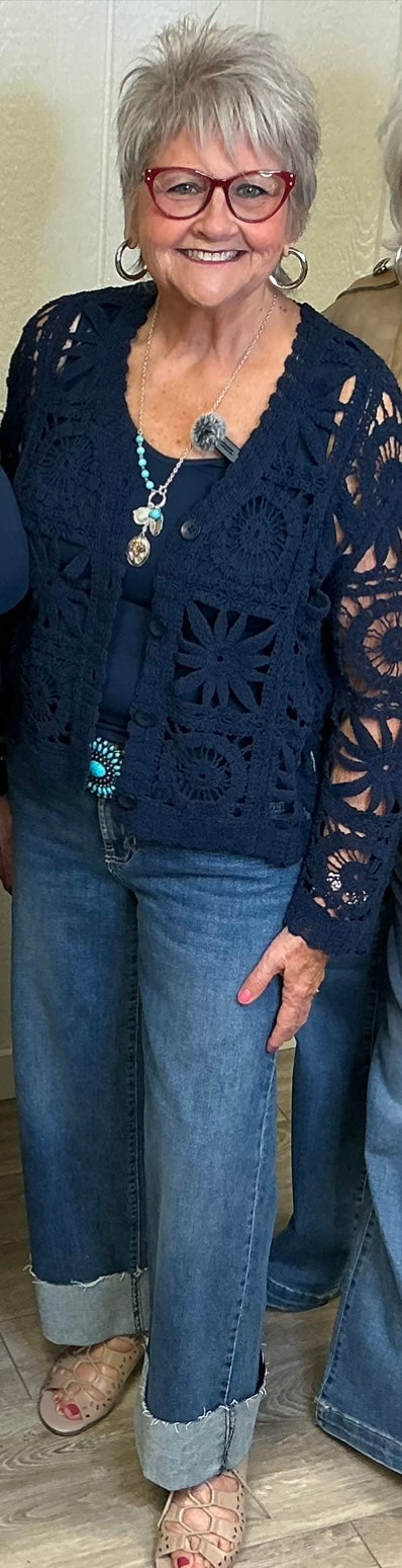 Denim Scissor Cut Cuff Jeans