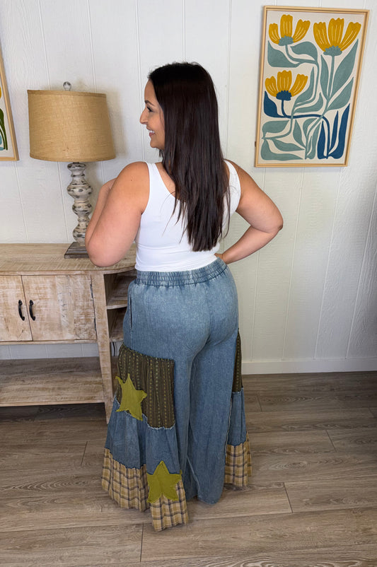 Olive Star Statement Pants