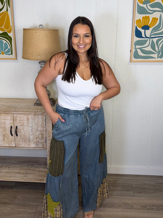 Olive Star Statement Pants