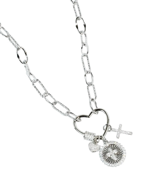 LOVE AND GRACE SILVER NECKLACE