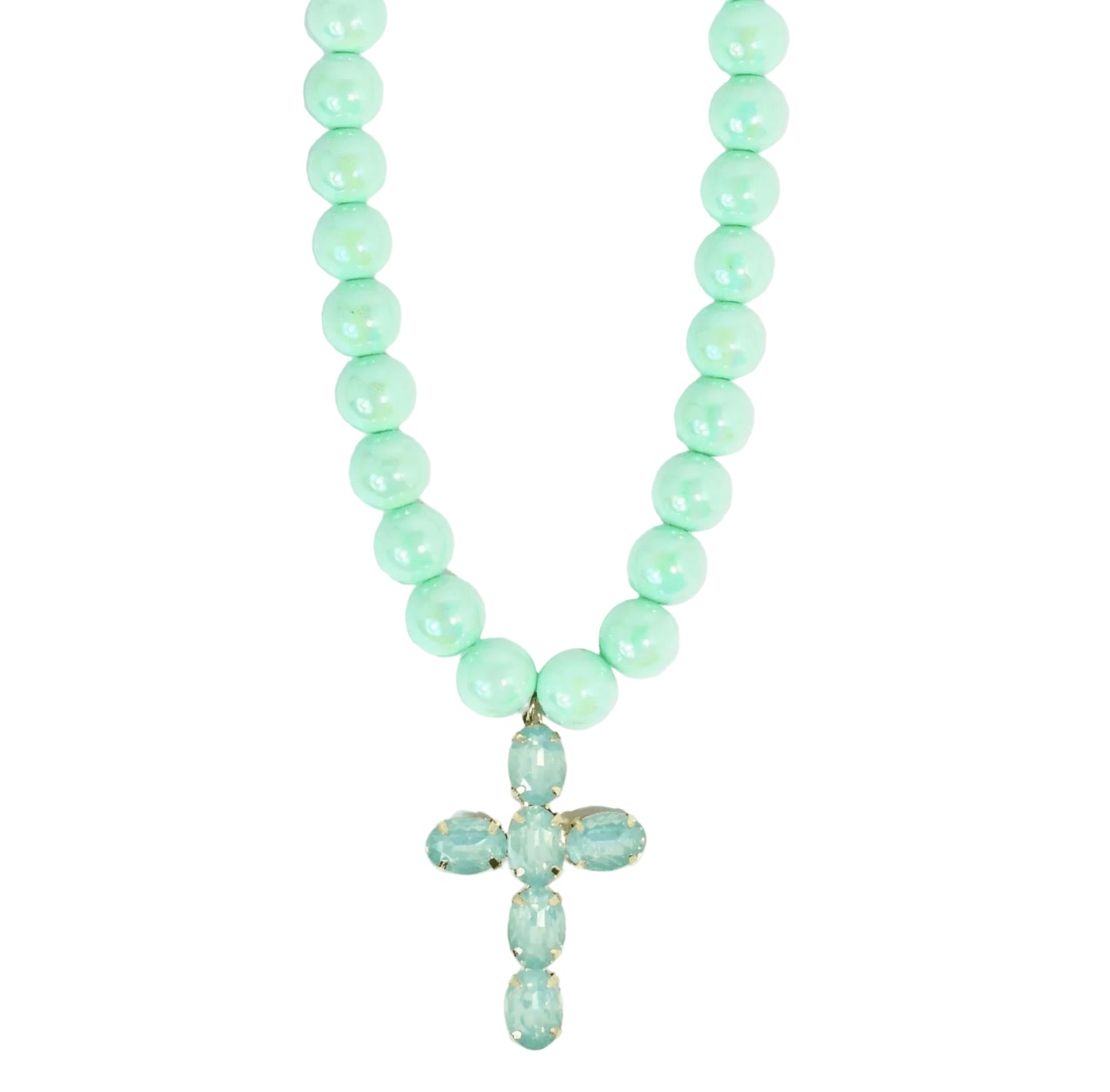 MINT GRACE CROSS NECKLACE