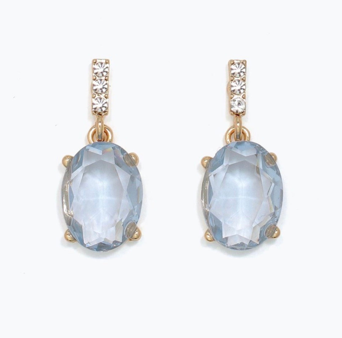 BLUE CRYSTAL DROP EARRINGS