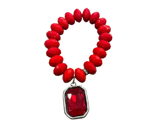 Scarlet Spark Beaded Bracelet