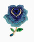 Luxury Rhinestone Rose Flower Brooch Pin